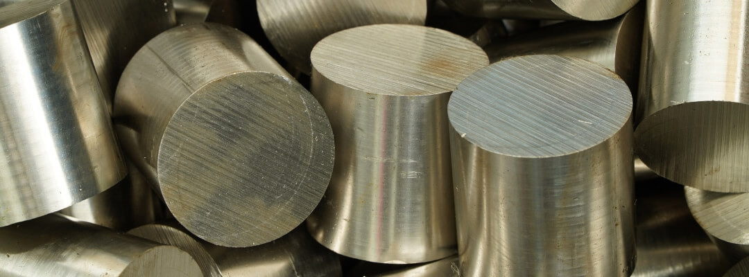 Pile of titanium metal rods